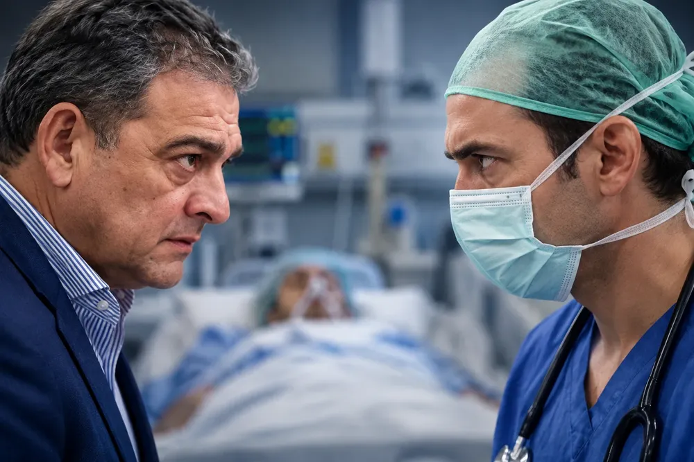 Confrontación en la sala de hospital